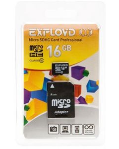 Карта памяти EXPLOYD MicroSDHC 16GB Class10 + адаптер SD