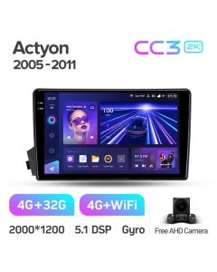 Штатная автомагнитола на Android TEYES CC3 2K для SsangYong Actyon C100 2005-2011 3/32gb