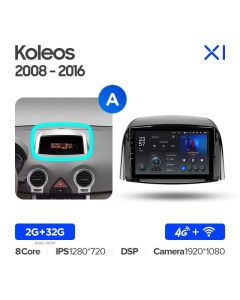 Штатная автомагнитола на Android TEYES X1 для Renault Koleos 2008-2016 (Версия A) 2/32gb