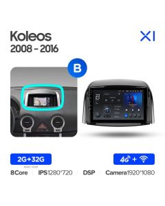 Штатная автомагнитола на Android TEYES X1 для Renault Koleos 2008-2016 (Версия B) 2/32gb