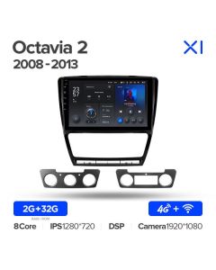 Штатная автомагнитола на Android TEYES X1 для Skoda Octavia 2 A5 2008-2013 2/32gb