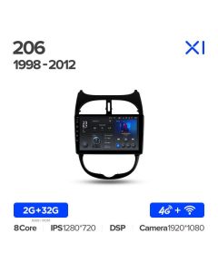 Штатная автомагнитола на Android TEYES X1 для Peugeot 206 1998-2012 2/32gb
