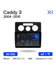 Штатная автомагнитола на Android TEYES X1 для Volkswagen Caddy 2K 3 2004-2010 2/32gb