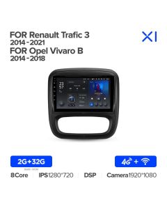Штатная автомагнитола на Android TEYES X1 для Opel Vivaro B 2014-2018 2/32gb