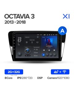 Штатная автомагнитола на Android TEYES X1 для Skoda Octavia 3 A7 2013-2018 (Версия A) 2/32gb