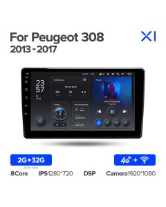 Штатная автомагнитола на Android TEYES X1 для Peugeot 308 T9 308S 2013-2017 2/32gb