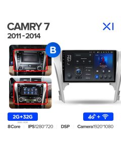 Штатная автомагнитола на Android TEYES X1 для Toyota Camry 7 XV 50 55 2011-2014 (Версия B) 2/32gb