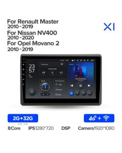 Штатная автомагнитола на Android TEYES X1 для Opel Movano 2 2010-2019 2/32gb