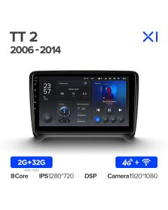 Штатная автомагнитола на Android TEYES X1 для Audi TT 2 8J 2006-2014 2/32gb
