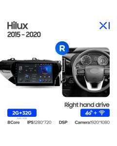 Штатная автомагнитола на Android TEYES X1 для Toyota Hilux Pick Up AN120 2015-2020 (Версия R) (Правый руль) 2/32gb