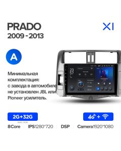 Штатная автомагнитола на Android TEYES X1 для Toyota Land Cruiser Prado 150 2009-2013 (Версия A) 2/32gb