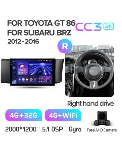 Штатная автомагнитола на Android TEYES CC3 2K для Subaru BRZ LHD RHD 2012-2016 (Версия R) (Правый руль) 3/32gb
