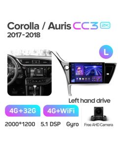 Штатная автомагнитола на Android TEYES CC3 2K для Toyota Corolla 11, Auris 2017-2018 (Версия L) 3/32gb
