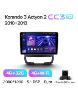 Штатная автомагнитола на Android TEYES CC3 2K для SsangYong Korando 3 Actyon 2 2010-2013 3/32gb