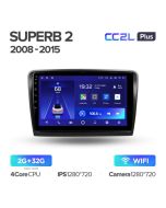 Штатная автомагнитола на Android TEYES CC2L Plus для Skoda Superb 2 B6 2008-2015 2/32gb