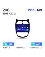 Штатная автомагнитола на Android TEYES CC2L Plus для Peugeot 206 1998-2012 2/32gb