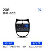 Штатная автомагнитола на Android TEYES X1 для Peugeot 206 1998-2012 2/32gb
