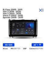 Штатная автомагнитола на Android TEYES X1 для Mercedes-Benz B-Class T245 2005-2011, Vito 3 W447 2014-2020, Vito 2 2003-2015, Viano 2 W639 2003-2015, Sprinter 2009-2015 2/32gb